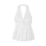 Bonnyshow  Women's Tank Top Sweet Balloon Version Sleeveless Hanging Neck Collar Strap Style Summer New Tank Top