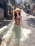 Bonnyshow  French Elegant 2 Piece Sets Women Casual Y2k Crop Top Vest + Midi Skirts Evening Party Clothing Beach Style Vintage Dress Sets