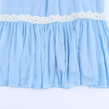 Bonnyshow  Chic Blue Patchwork A-line Long Dress Elegant Sleeveless Off Shoulder Loose Dresses For Women 2025 Summer Vacation Beach Gowns