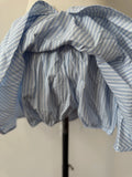 Bonnyshow  Loose Casual Blouse Stripe Shirts Mini Skirt 2 Pieces Sets Women Suit Spring Summer High Waist Short Skirt Set