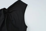 Bonnyshow  Fashion Sexy Bandage Irregular Mini Beach Dress Streetwear Women's Summer Sleeveless Ruched Bodycon Short Holiday Party Dresses
