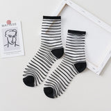 Bonnyshow 5 pairsFashion Kawaii Women Socks Sexy Lace Mesh Fishnet Socks Mixed Transparent Stretch Elasticity Ankle Net Yarn Thin Sox