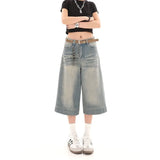 Bonnyshow Y2k Vintage Baggy Jorts Jeans Wide Leg Harajuku Shorts Denim Pants Korean Streetwear Fashion Loose Trousers Summer
