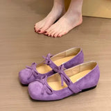 Bonnyshow  Women's Fashion Inner Increase Heel Shoes Spring New Square Head Shallow Mouth Suede Butterfly Knot Non-slip Heel Shoes