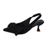 Bonnyshow  Fashion Women Sandals Party Pumps Thin High Heels Elastic Band Black White Rose Summer Shoes Woman Ladie Pumps  high heels