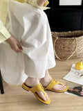 Bonnyshow  Summer New Fashion Versatile Flat Toe Flip-flops Women's Outdoor Holiday Beach Shoes Casual Sandals