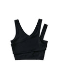 Bonnyshow Sexy Camis Solid Knit Short Hollow Out Sleeveless Tank Tops