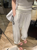 Bonnyshow Wide-Leg Pants Women's Summer New Fashion Premium Loose Casual Trousers