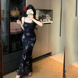 Bonnyshow  Sexy Bodycon Mermaid Dress Summer Fashion Strap Runway Party Robe Women Long Vestidos 2025 New