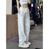 Bonnyshow Y2k Sports Baggy Sweatpants Woman Jogging Oversized Casual Wide Leg Pants America High Street Jogger Trousers Korean Style