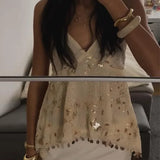 Bonnyshow  Sexy Embroidery Strap Vest Women Hollow Out Lace Up Tube Tops Sleeveless Backless Tanks  2025 Summer Vacation Beach Tops Lady