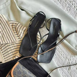 Bonnyshow  Clip Toe Women Heeled Sandals Square Toe Mid Heels Elegant Shoes Summer 2025 New Fashion Pumps Designer Dress Sandalias De Mujer