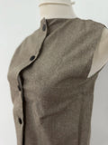 Bonnyshow  Coffee Linen Skirt Set Sleeveless Top Vest Short Skirts Summer New Fashion High End Casual Commuting Two Piece Set Women Outfits