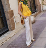 Bonnyshow  Summer New Popular Women's Clothing Cutout Tassel Sleeveless Top Knitted Casual Versatile