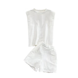 Bonnyshow  Faionable Summer 2025 Svel Top Wide Leg orts Two Piece Set Ele High-End Feeling Women's Clothing Ensemble
