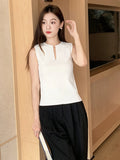 Bonnyshow  Women V-neck Good Quality Breathable Sleeveless Knit Tank Top Spring Summer New In Chic Top  MinimalStyle
