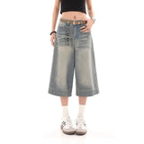 Bonnyshow Y2k Vintage Baggy Jorts Jeans Wide Leg Harajuku Shorts Denim Pants Korean Streetwear Fashion Loose Trousers Summer
