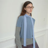 Bonnyshow Korean Knitted Slim long Scarf Wool Solid Women's Scarf Spring and Autumn Y2K Personalized Decorative Scarf Neck