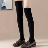 Bonnyshow New Fashion Women Knee-socks Lady Splicing Soft Stockings Autumn Winter High Tube Thermal Socks Casual Sock ﻿
