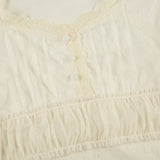 Bonnyshow  Beige Lace Transparent Short Sleeves T-shirt Y2K Aesthetic Fake Buttons Fitted Crop Top Elegant Casual Tee Streetwear