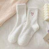 Bonnyshow Colorful Striped Socks Women Autumn Winter Mink Fleece Floor Sock Soft Thicken Plush Indoor Socks Female Fluffy Sox