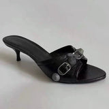 Bonnyshow  New Brand Women's Shoes Sexy Black High Heels Sharp Pointed Suede Pumps Elegant Shallow Mouth Etiquette Shoes Mujer Zapatos