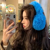 Bonnyshow Solid Plush Earmuffs Korean Outdoor Cycling Cold Proof Y2k Fluffy Ear Muffs Ear Protection Winter Headphones Ear Warmerss ladies