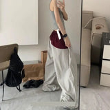 Bonnyshow Harajuku Parachute Cargo Pants Women Kpop Oversized Korean Y2k Streetwear Patchwork Trousers Jogging Sweatpants Hippie