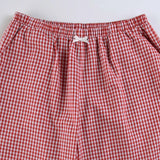 Bonnyshow  Plaid Print Straight Pants Lace Patchwork Bow Aesthetic Y2K Baggy Trousers Fashion Streetwear Joggers Women Bottom