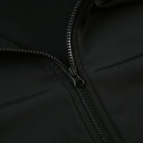 Bonnyshow  Sporty Casual Three Piece Suit Women Turtleneck Zipper Full Sleeve Coat+sleeveless camisole+High-waisted Elastic Shorts