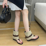 Bonnyshow  Spring Autumn Clip Toe Women Ankle Boots Fashion Internal elevation Shoes Ladies Belt Buckle Sandalias Booties