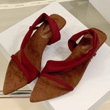 Bonnyshow  Luxury Designer Brand Women Slipper Summer Fashion Pointed Toe Narrow Band Shallow Wedge Party Dress Shoes Sexy Zapatos De Mujer