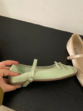Bonnyshow  Women Flat Shoes Fashion Round Toe Shallow Slip On Ladies Soft Ladies Mary Jane Ballerinas Flat Heel Casual Ballet Sho