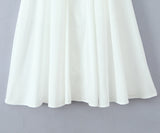 Bonnyshow  Sexy Spaghetti Straps Elegant White Dress Women Lace Up Bandage Back V Neck A-line Evening Party Dresses Midi Robe