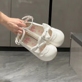 Bonnyshow  Original Lolita Style Round Head Low Heel Bow Mary Jane Shoes Elegant Casual 2025 New Spring and Autumn Women's Pumps