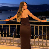 Bonnyshow  Summer Sexy U-Neck Strapless Pleated Hip Hugging Dress