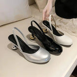 Bonnyshow  Designer Cover Toe Women Sandals Concise Party Dress Singbacks Pumps Summer Strange Style Women's Sandalias