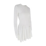 Bonnyshow Women's A-Line Dresses Autumn New Fashion Streetwear Long Sleeves O-Neck Casual Slim Dress Sexy Club Party Female Knitted Dress