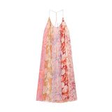 Bonnyshow  Summer Women's New Dress 2025 Fashion Print Loose V-neck Camisole Summer Holiday Dress Women's Chic Youth Long Dresses