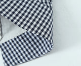 Bonnyshow  plaid shirt women sleeveless V-neck buttons down chic shirt cotton spring summer tops