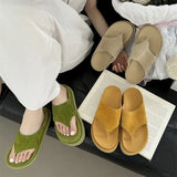 Bonnyshow  Designer Flat Thong Sandals Women's Shoes Outer Summer Slippers Beach Roman Sandals Women
