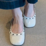 Bonnyshow  Luxury metal design 2025 spring PU leather water-resistant bottom shoes casual comfortable flat bottom non-slip low top shoes