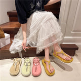 Bonnyshow  Summer Shoes Women Bohemia Beach Flip Flops Soft Flat Sandals Woman Casual Comfortable Plus Size Wedge Sandals