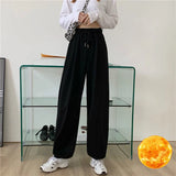 Bonnyshow Gray Sweatpants for Women Autumn New Baggy Fashion Oversize Sports Pants Balck Trousers Female Joggers Streetwear