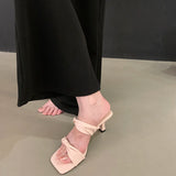 Bonnyshow  Designer Summer Women Open Toe Slippers Fashion Comfort High Heel Party Dress Slides Shoes