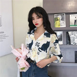 Bonnyshow   Chiffon Blouse Women   Women's Summer Tunic Vintage Clothes Female Hawaiian Shirt with Short Sleeve Harajuku Top Women