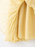 Bonnyshow  Solid Color Folds Long Skirt Women Summer New High Elastic Waist Chic Elegant A-line Faldas Streetwear Fashion Casual Midi Skirt