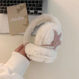 Bonnyshow Star Fluffy Ear Muffs Women Outdoor Cold Proof Ear Cover Warm Winter Headphones Earplugs Cold Protection Winter Accessoriess