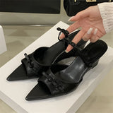 Bonnyshow  Summer Designer Wedges Slippers Women Pointed Toe Thin Low Heels Party Ladies Slide Shoes Zapatos De Mujer