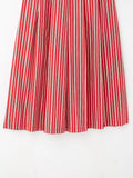 Bonnyshow  SummerRed Striped Long Skirt Women Zipper High Waist Loose Simple Midi Skirts Streetwear Fashion Casual A-line Faldas 2025 New